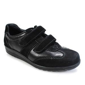ARA Black Leather Fashion casual Sneakers shoes 7 37.5